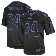 Tennessee Titans Earl Campbell Game Lights Black Jersey