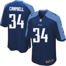 Tennessee Titans Earl Campbell Game Navy Blue Jersey