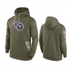 Tennessee Titans Olive 2022 Salute to Service Therma Hoodie