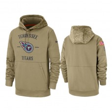 Tennessee Titans Tan Sideline Therma 2019 Salute to Service Pullover Hoodie