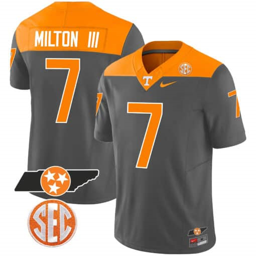 Tennessee Volunteers 2023 Alternate Vapor Limited   Jersey V3 – All Stitched Anthracite #7 Joe Milton lii