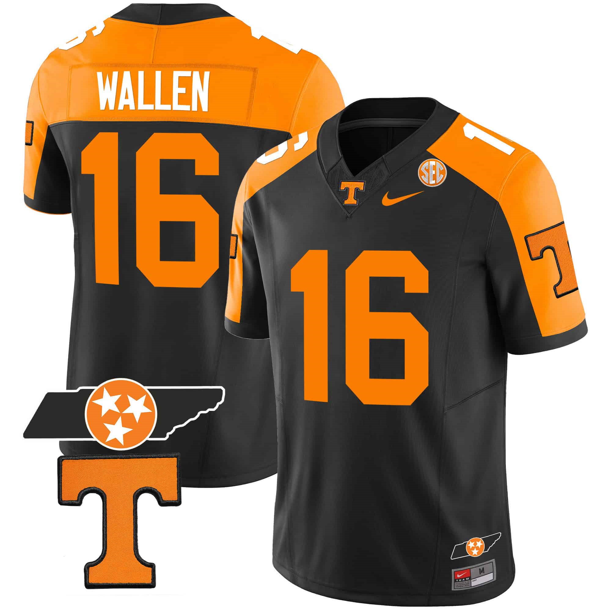 Tennessee Volunteers 2023 Alternate Vapor Limited   Jersey V3 – All StitchedBlack #16 Morgan Wallen
