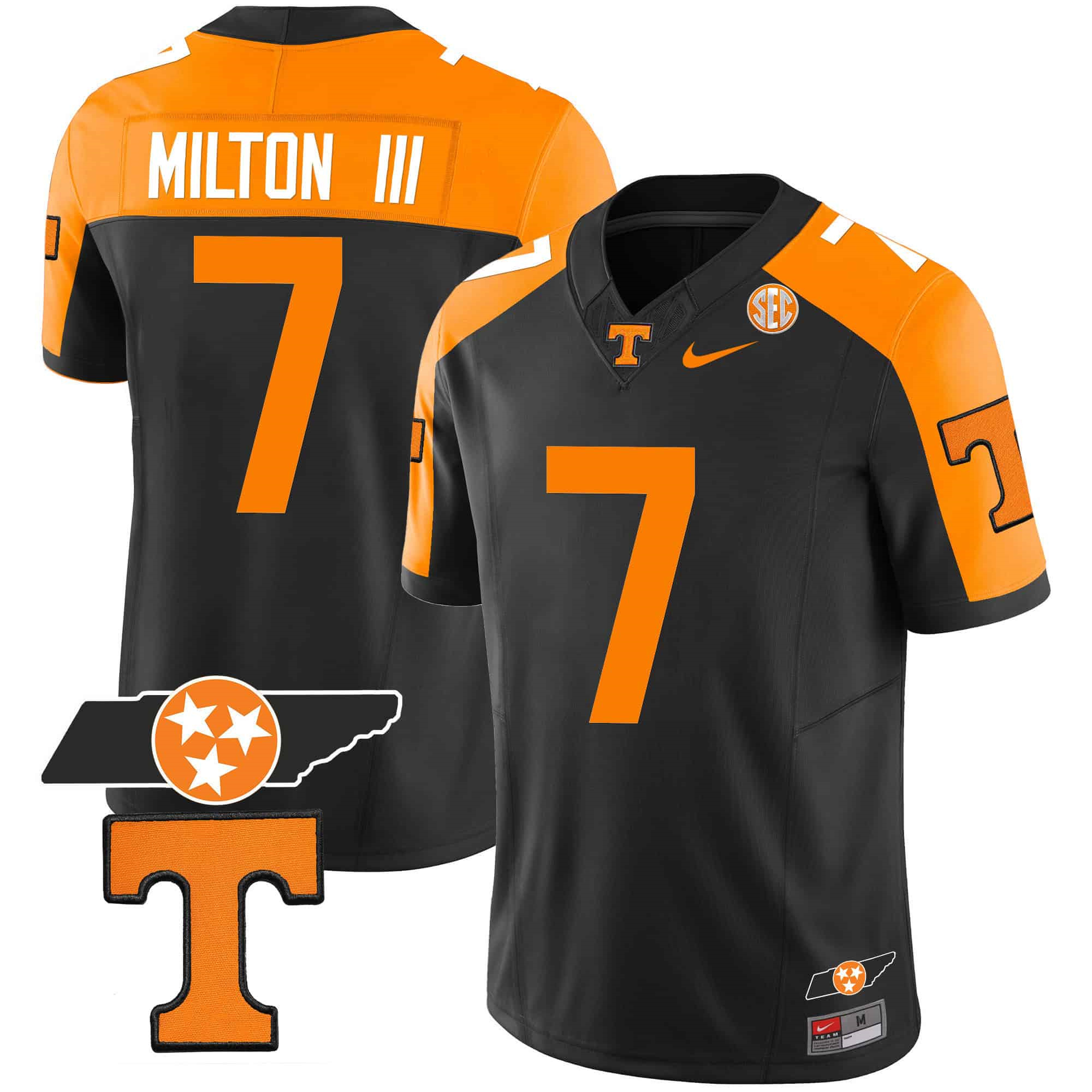 Tennessee Volunteers 2023 Alternate Vapor Limited   Jersey V3 – All StitchedBlack#7 Joe Milton lii