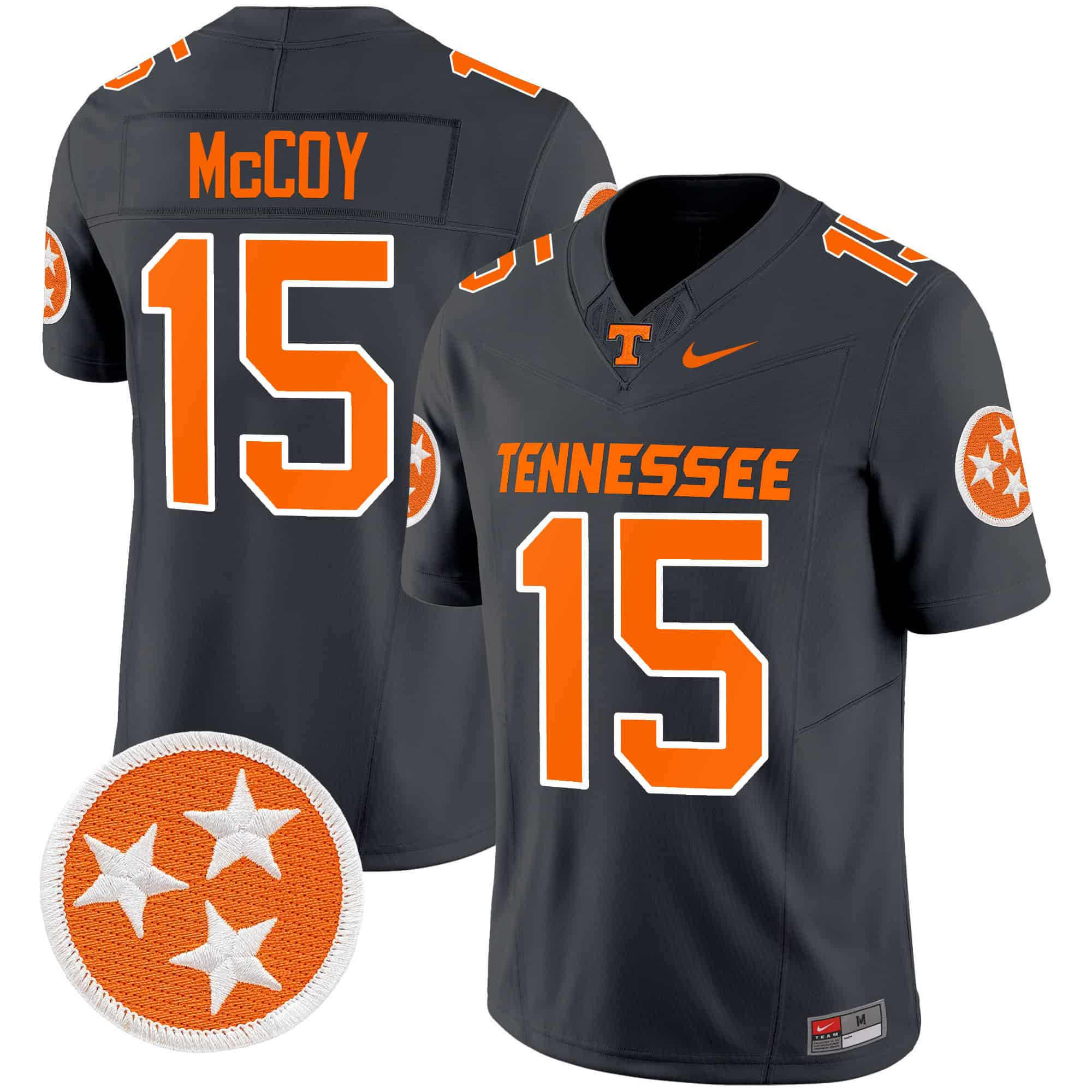 Tennessee Volunteers 2024 Vapor Limited   Jersey – All Stitched Smokey Grey #15 Bru Mccoy
