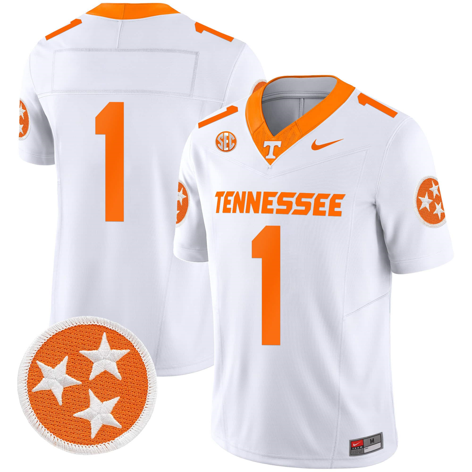 Tennessee Volunteers 2024 Vapor Limited Custom Jersey – All Stitched White #1  no name