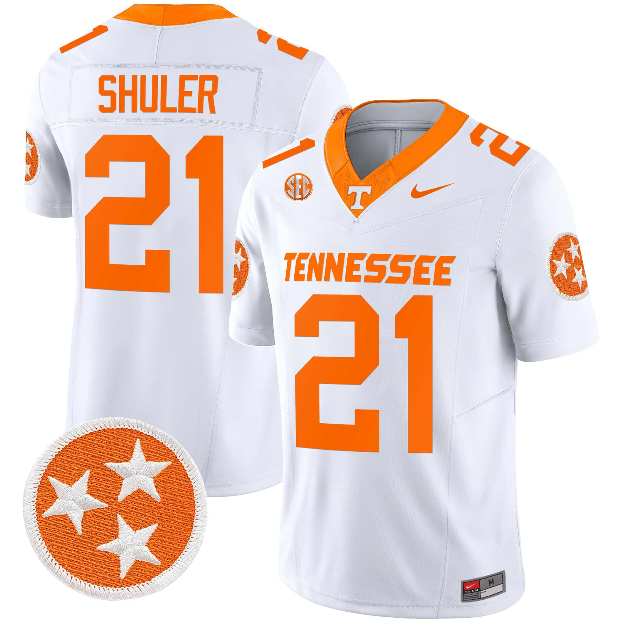 Tennessee Volunteers 2024 Vapor Limited Custom Jersey – All Stitched White #21 Navy Shuler