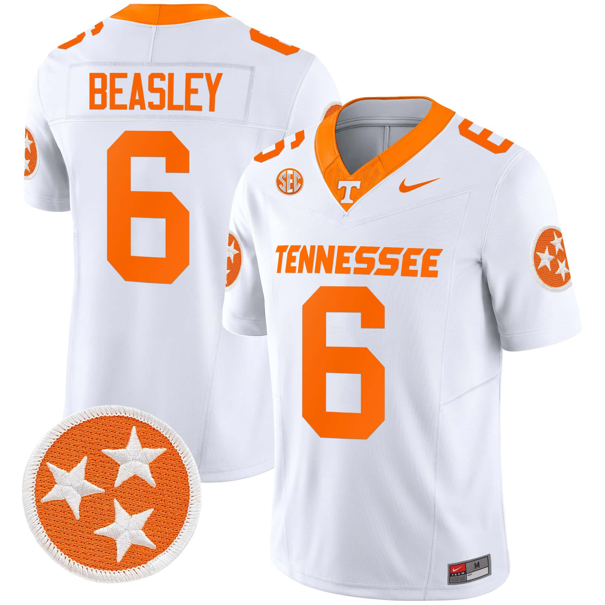 Tennessee Volunteers 2024 Vapor Limited Custom Jersey – All Stitched White #6 Aaron Beasley