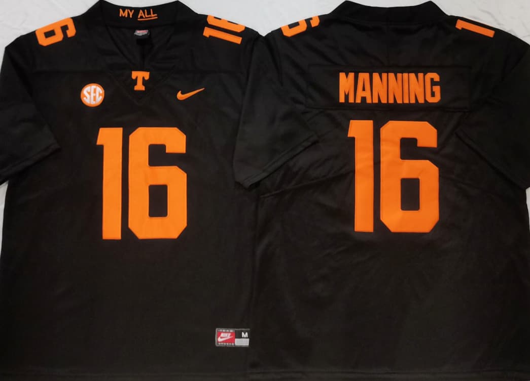 Tennessee Volunteers Black #16  MANNING