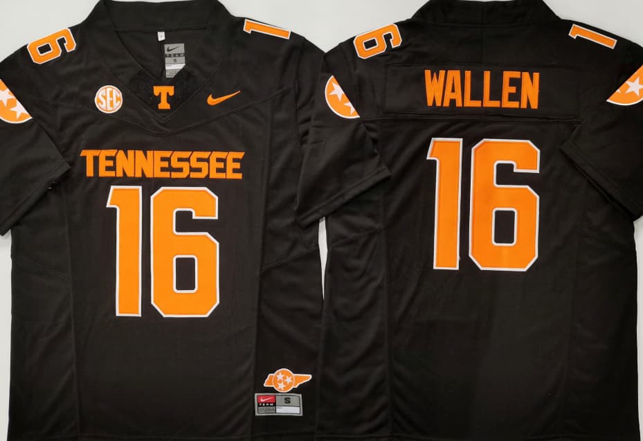 Tennessee Volunteers Black #16 WALLEN