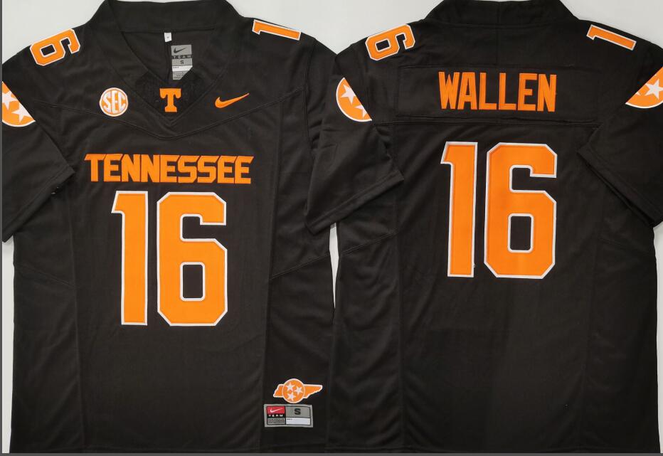 Tennessee Volunteers Black #16 WALLEN Jersey