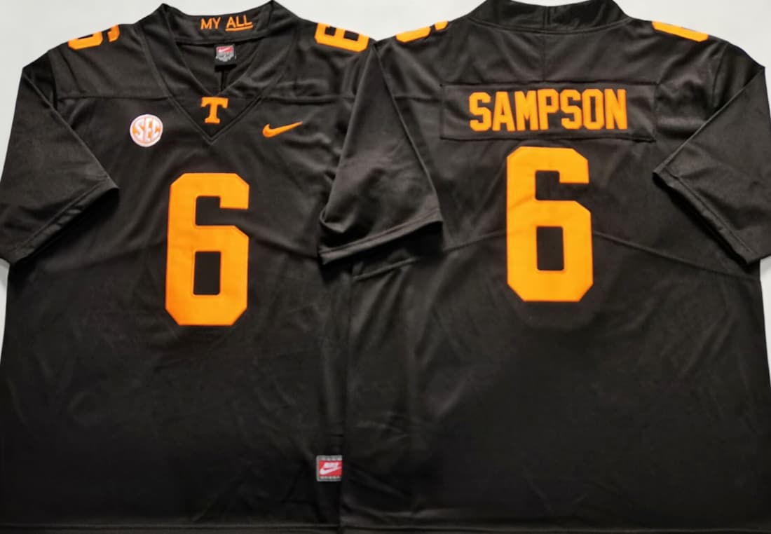 Tennessee Volunteers Black #6  SAMPSON