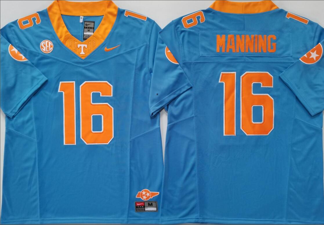 Tennessee Volunteers Blue #16 MANNING Jersey