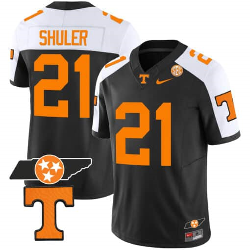 Tennessee Volunteers Checkerboard & Alternate   Jersey V2 – All Stitched Black Special #21 Navy Shuler
