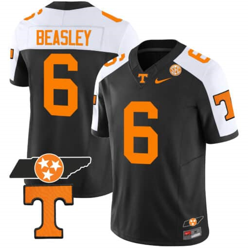 Tennessee Volunteers Checkerboard & Alternate   Jersey V2 – All Stitched Black Special #6 Aaron Beasley