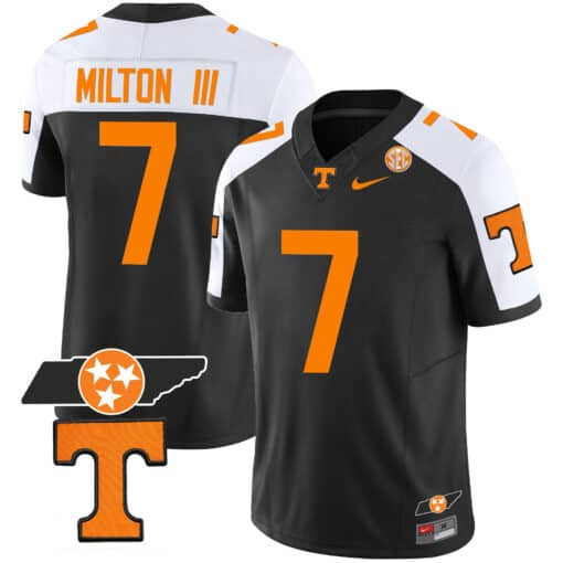 Tennessee Volunteers Checkerboard & Alternate   Jersey V2 – All Stitched Black Special #7 Joe Milton lii