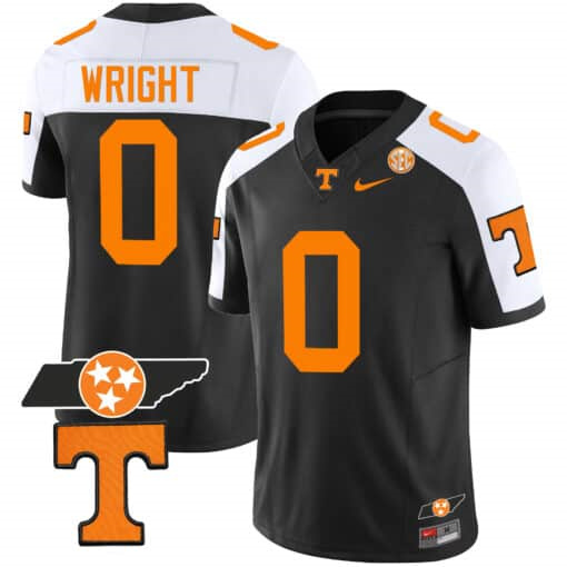 Tennessee Volunteers Checkerboard & Alternate   Jersey V2 – All Stitched Black Special#0 Jaylen Wright