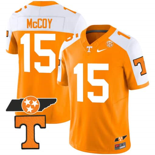 Tennessee Volunteers Checkerboard & Alternate   Jersey V2 – All StitchedAlternate Orange #15 Bru Mccoy