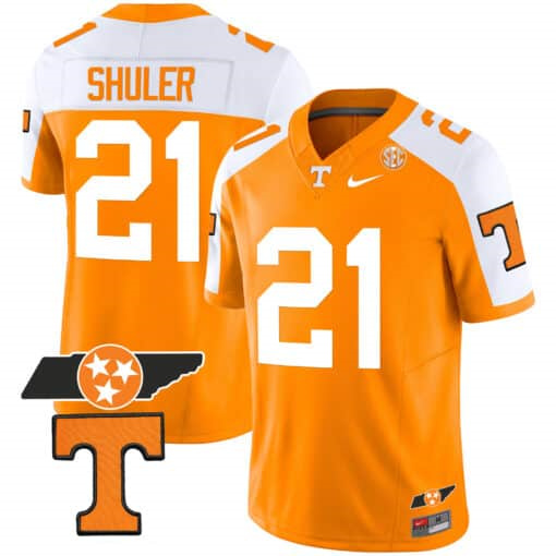 Tennessee Volunteers Checkerboard & Alternate   Jersey V2 – All StitchedAlternate Orange #21 Navy Shuler