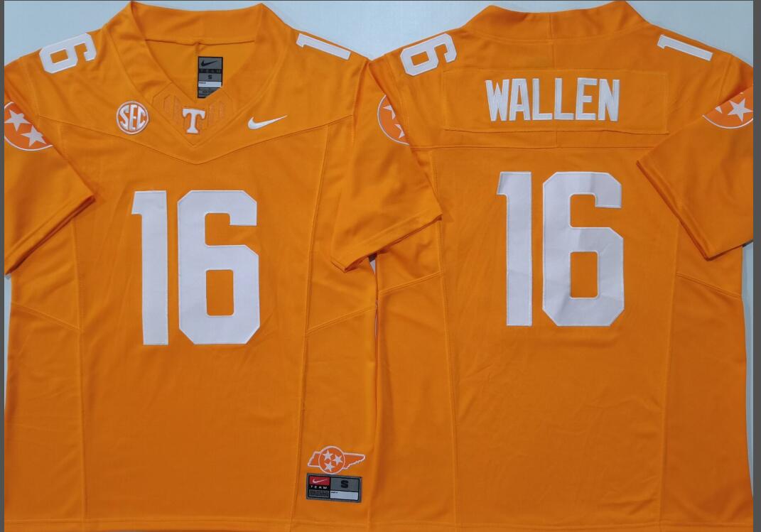 Tennessee Volunteers Orange #16 WALLEN Jersey