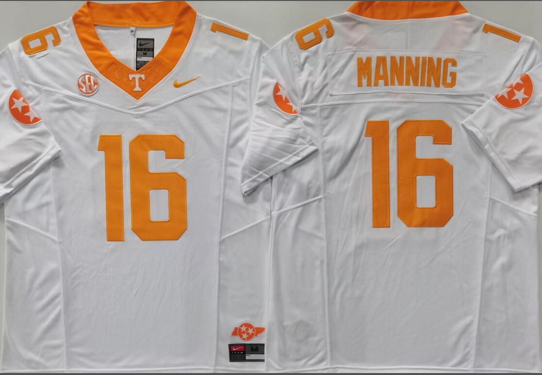 Tennessee Volunteers White #16 MANNING Jersey