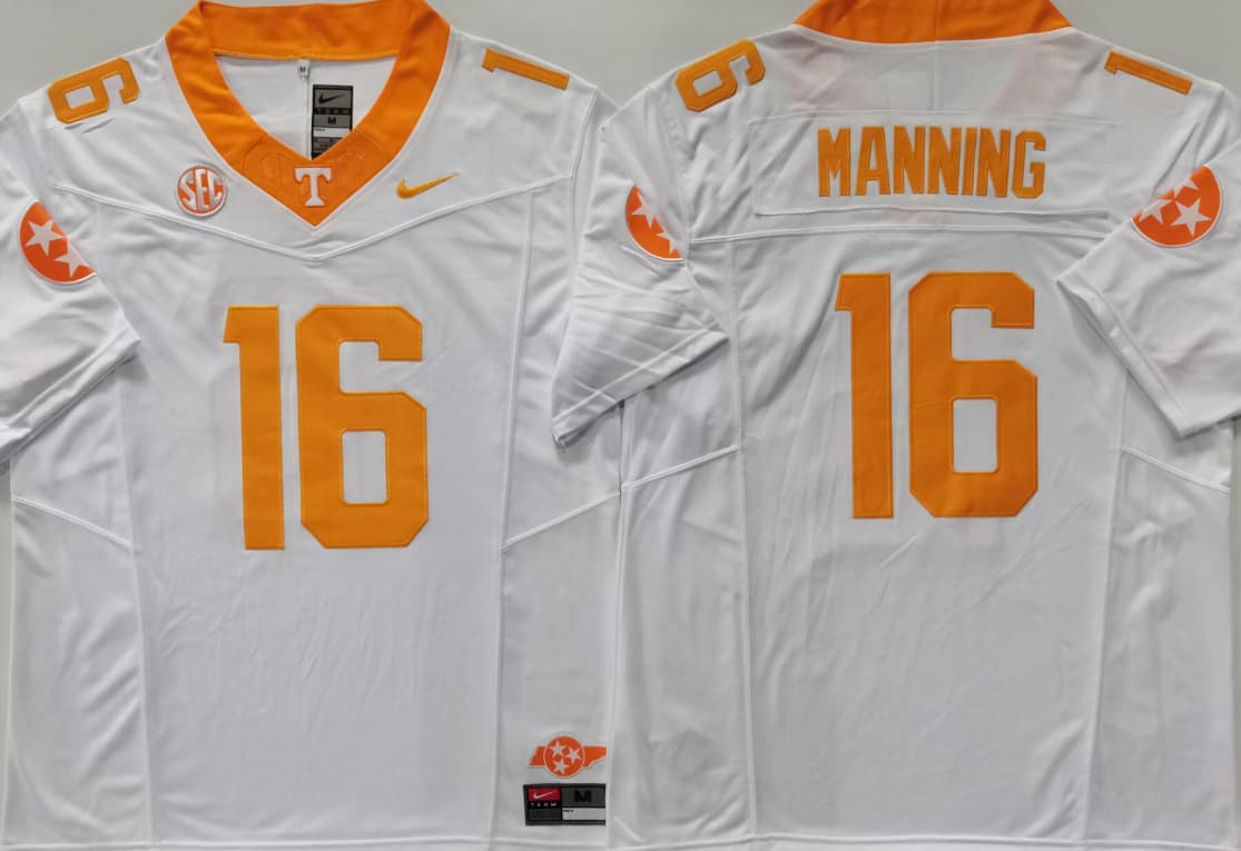 Tennessee Volunteers White #16 MANNING_1