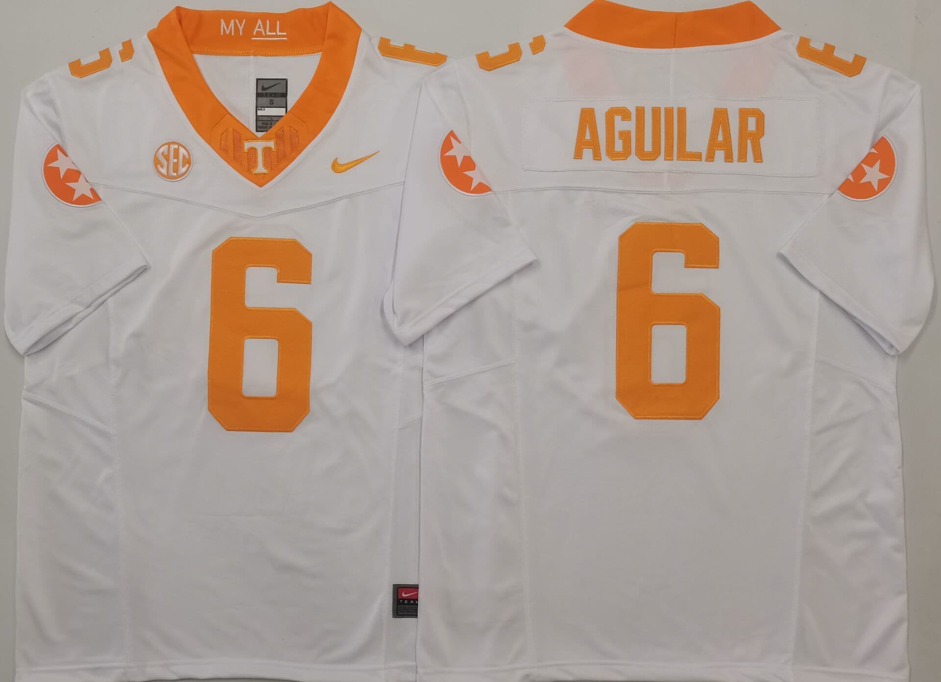Tennessee Volunteers White #6 AGUILAR.