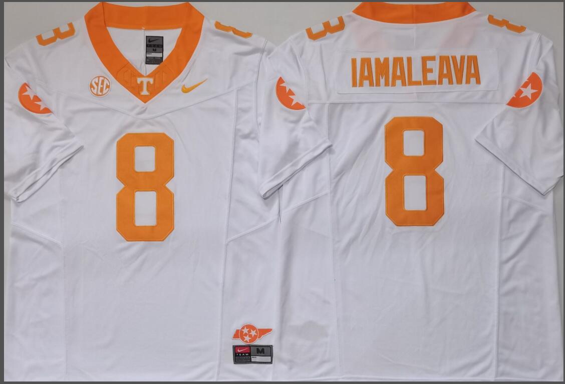 Tennessee Volunteers White #8 IAMALEAVA Jersey