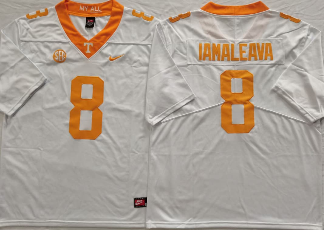Tennessee Volunteers White #8 IAMALEAVA_1
