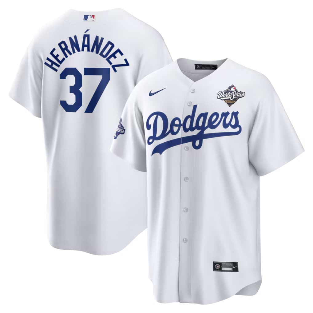 Teoscar Hernández Los Angeles Dodgers Nike Home 2025 World Series Champions Replica Jersey - White