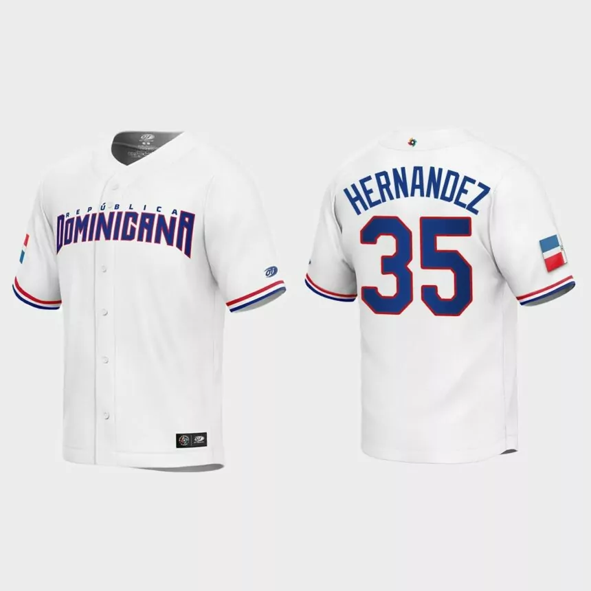 Teoscar Hernandez Dominican Republic Baseball 2023 World Baseball Classic Replica Jersey – White