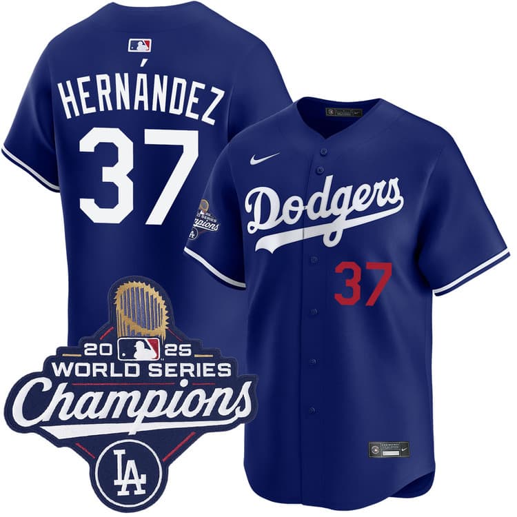 Teoscar Hernandez Los Angeles Dodgers Alternate Royal Limited 2025 World Series Champions Jersey