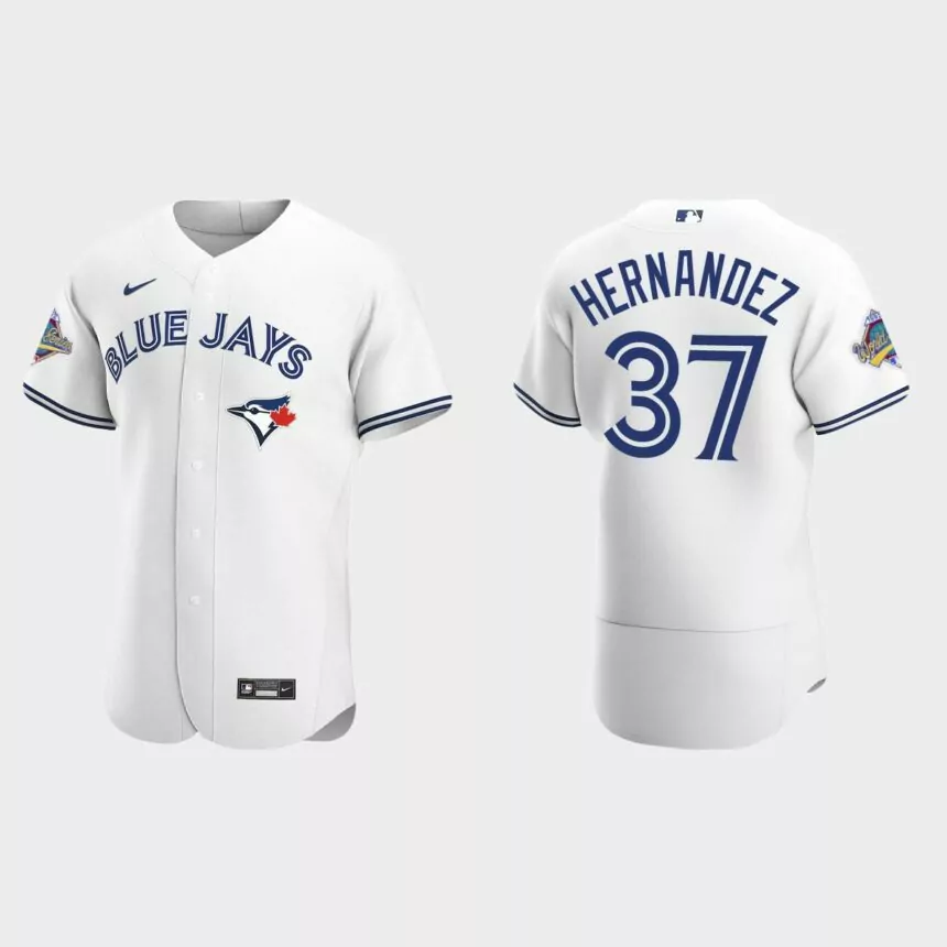 Teoscar Hernandez Toronto Blue Jays 1992 World Series Patch Authentic Jersey – White