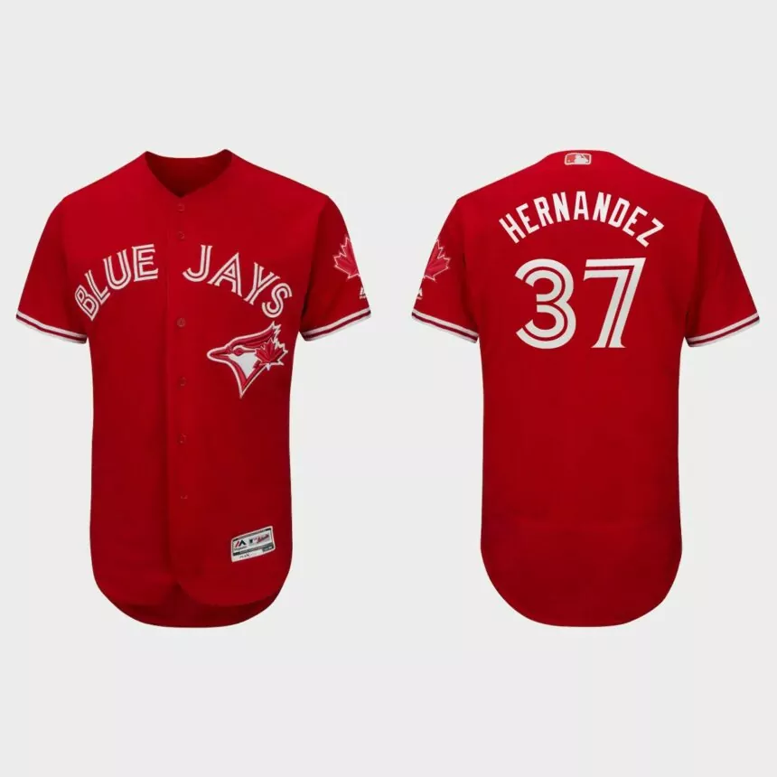 Teoscar Hernandez Toronto Blue Jays Canada Day Flex Base Jersey – Scarlet