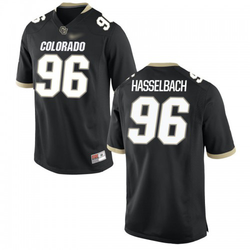 Terran Hasselbach Colorado Buffaloes Men's Jersey - #96 NCAA Black Game
