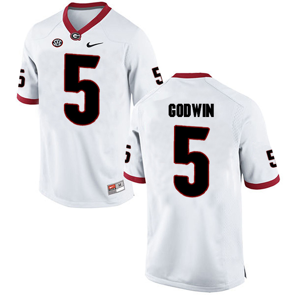 Terry Godwin Georgia Bulldogs Men's Jersey - #5 NCAA White Limited Away
