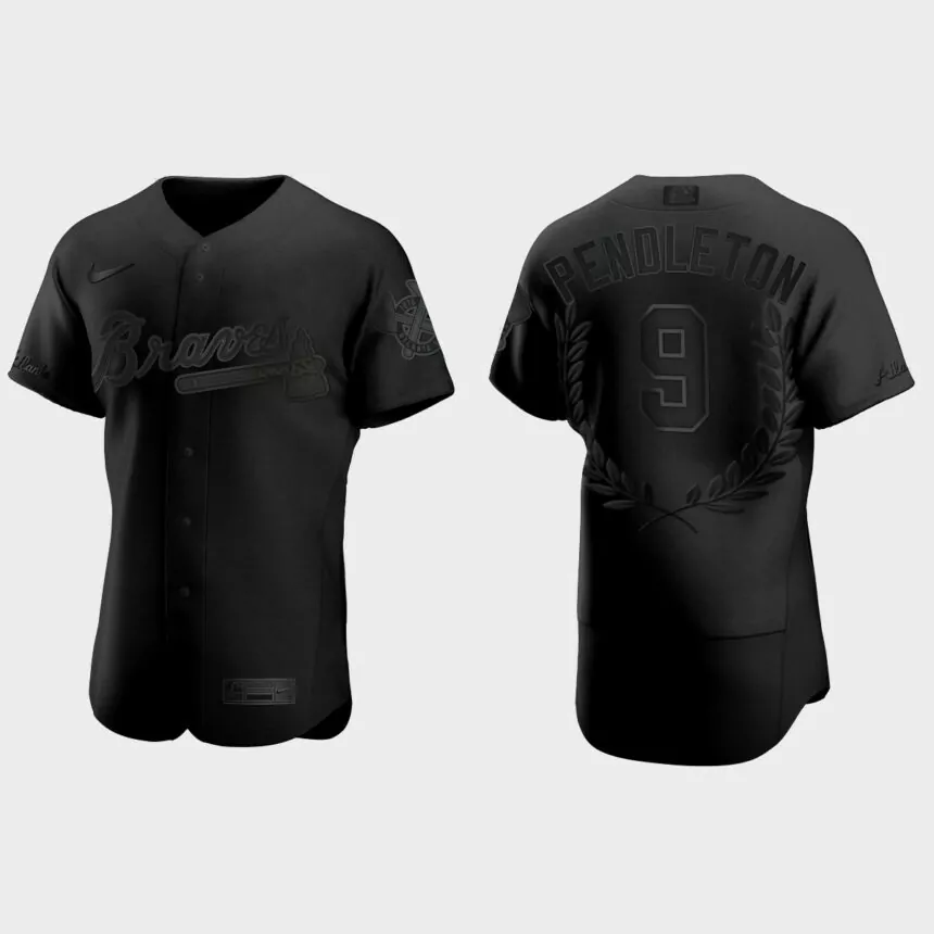 Terry Pendleton #9 Atlanta Braves NL MVP Awards Collection Jersey – Black