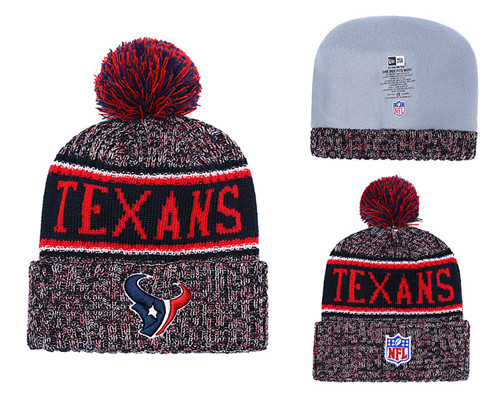 Texans Fresh Logo Navy Pom Knit Hat 1 YD