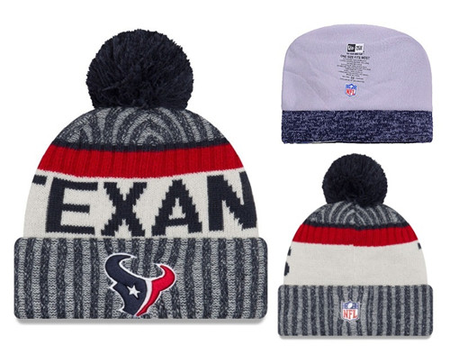 Texans Navy 2017 NFL Sideline Pom Knit Hat YD