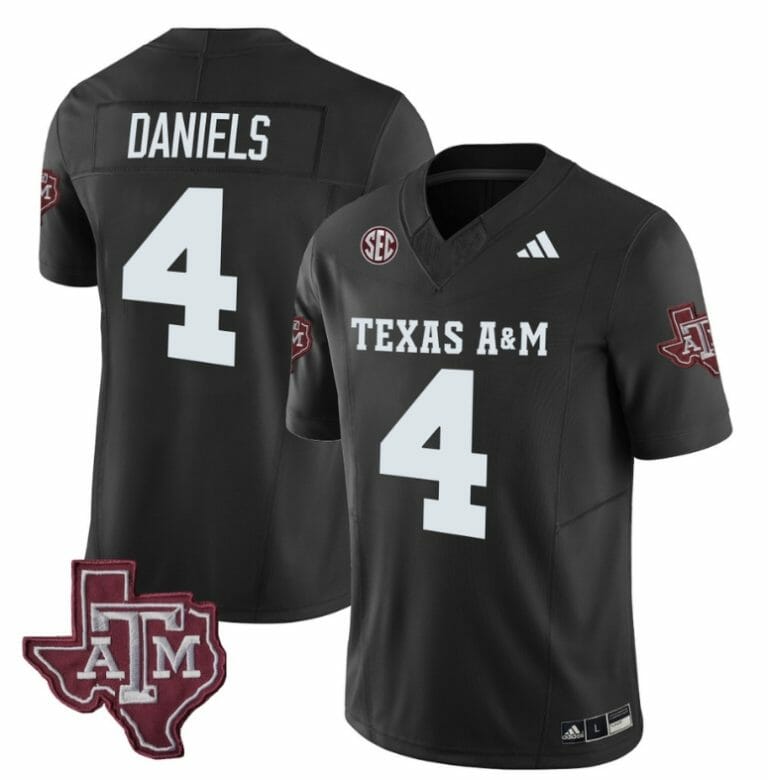 Texas A&M Aggies Amari Daniels Jersey #4 Vapor Limited College Football Black