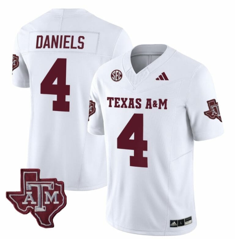 Texas A&M Aggies Amari Daniels Jersey #4 Vapor Limited College Football White