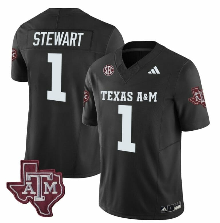 Texas A&M Aggies Evan Stewart Jersey #1 Vapor Limited College Football Black