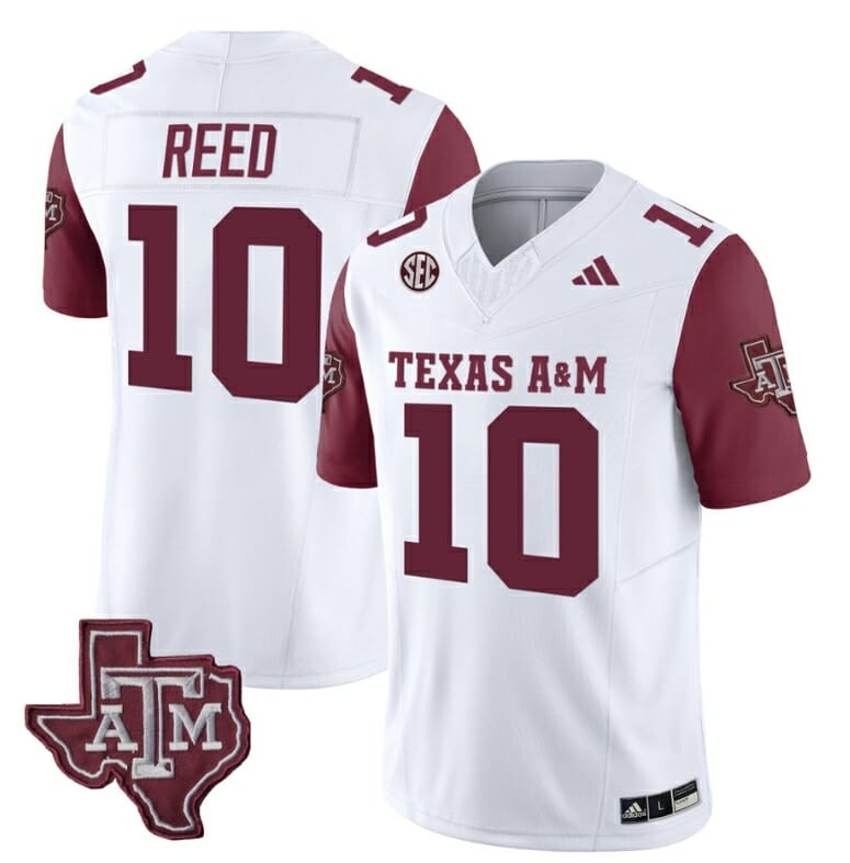 Texas A&M Aggies Marcel Reed Jersey #10 Vapor Limited College Football Maroon Sleeves