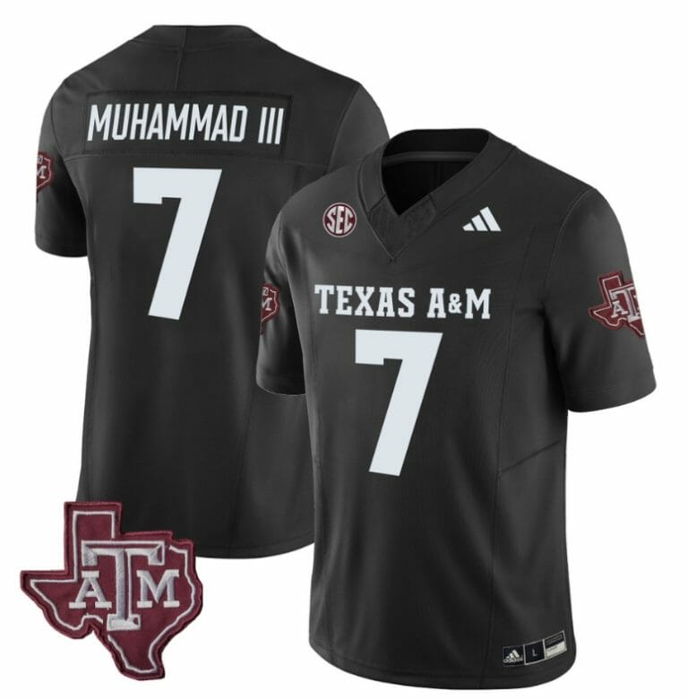 Texas A&M Aggies Moose Muhammad III Jersey #7 Vapor Limited College Football Black