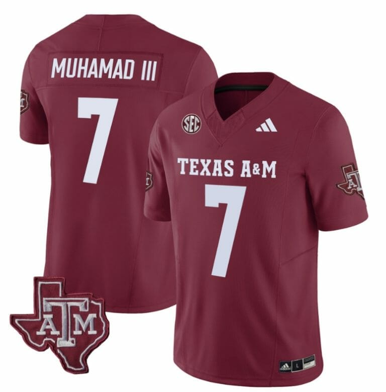 Texas A&M Aggies Moose Muhammad III Jersey #7 Vapor Limited College Football Maroon