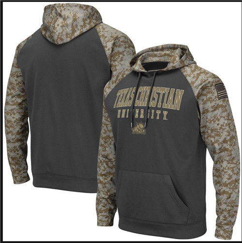 Texas Christian University Gray Camo Men's Pullover Hoodie