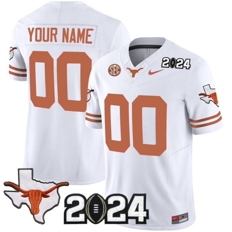 Texas Longhorns 2024 Vapor Limited Custom Jersey – All Stitched White