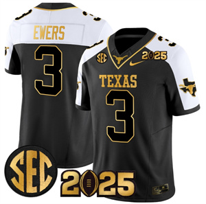 Texas Longhorns 2025 CFP Final Gold Patch Vapor Limited Custom Jersey - All Stitched Alternate #3 Quinn Ewers