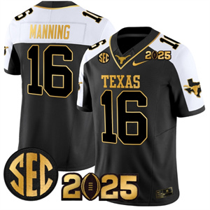 Texas Longhorns 2025 CFP Final Gold Patch Vapor Limited Custom Jersey - All Stitched Alternate Arch Manning 16