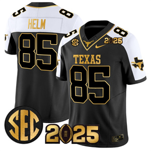 Texas Longhorns 2025 CFP Final Gold Patch Vapor Limited Custom Jersey - All Stitched Alternate Gunnar Helm 85