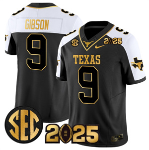 Texas Longhorns 2025 CFP Final Gold Patch Vapor Limited Custom Jersey - All Stitched Alternate Jerrick Gibson 9